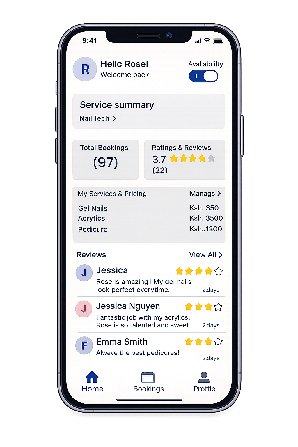 Hudumu provider dashboard